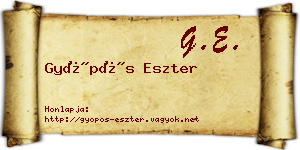Gyöpös Eszter névjegykártya